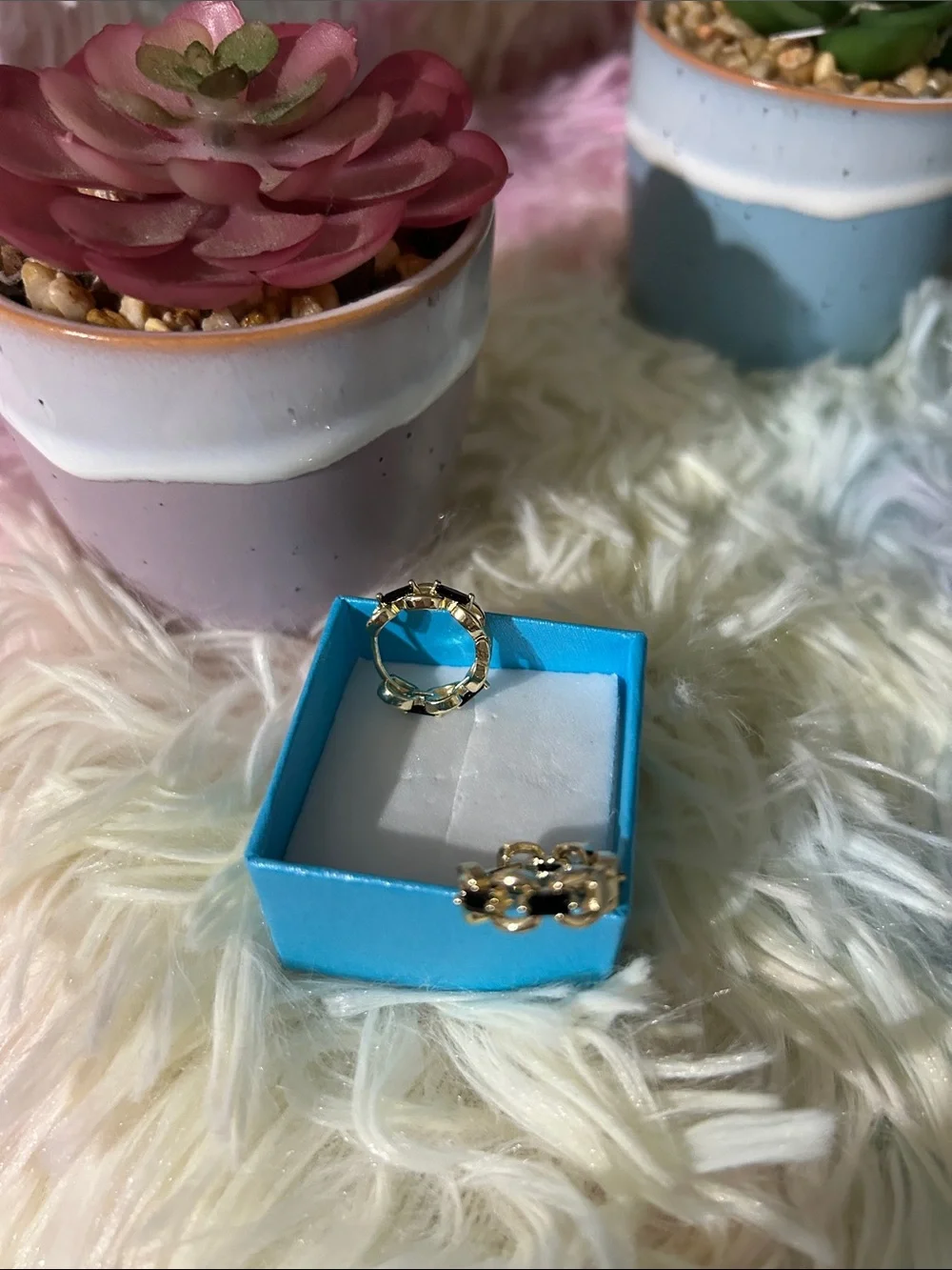 Gold Chain Link Hoop Earrings - Women Jewelry